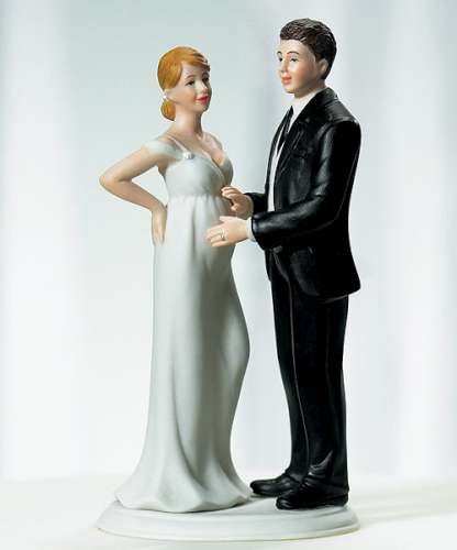 Expecting Bride and Groom Couple Wedding Cake Topper - Click Image to Close
